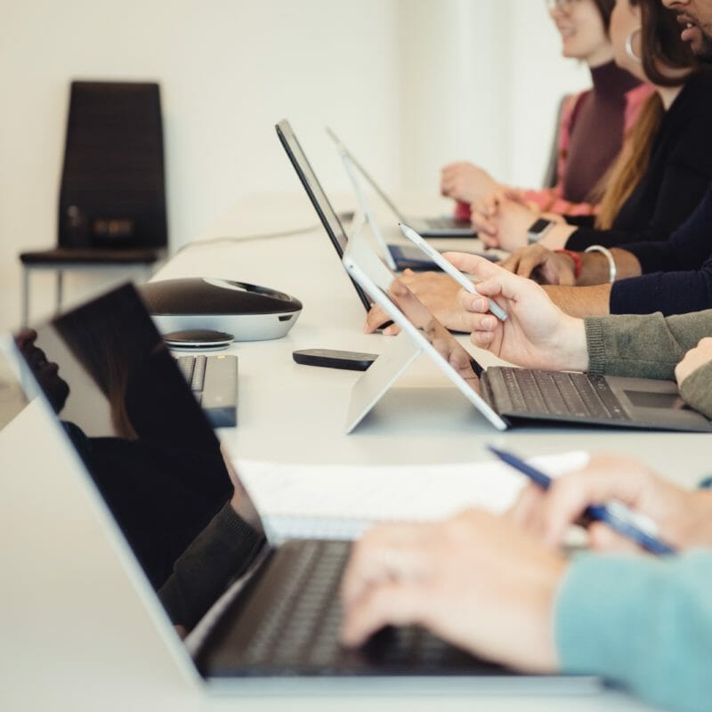 Online program - students in computer