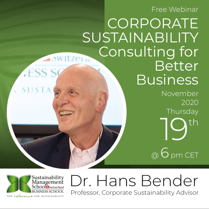 Corporate sustainability consulting - SUMAS webinar on business strategies.